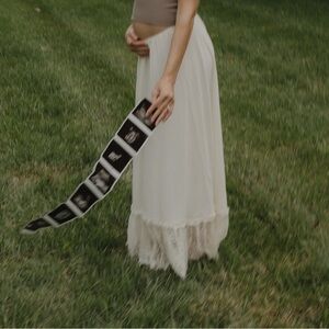 Anthropologie White Sheer Lace Maxi Skirt - Medium